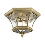 Livex Lighting Monterey/Georgetown 2 Light Flush Mount Ceiling Fixture Antique Brass