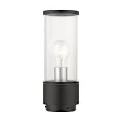 Livex Lighting Atlantic 12" Tall Post Light Textured Black / Antique Silver