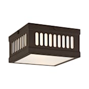 Livex Lighting Prentice 2 Light Flush Mount Ceiling Fixture Bronze