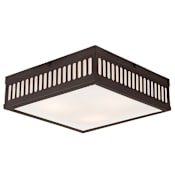 Livex Lighting Prentice 3 Light Flush Mount Ceiling Fixture Bronze