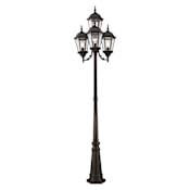 Livex Lighting 4 Light 400 Watt 24.5" Wide Outdoor Post Light with Clear Water Glass from the Hamilton Collection Bronze
