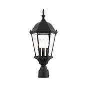 Livex Lighting Hamilton 3 Light 21" Tall Outdoor Single Head Post Light Textured Black