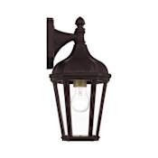 Livex Lighting Morgan Single Light 14" Tall Outdoor Wall Sconce with Glass Panel Shades Bronze