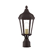 Livex Lighting Morgan 18" Tall Post Light Bronze / Antique Gold Finish Cluster