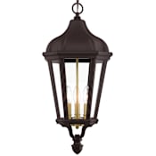 Livex Lighting Morgan 3 Light 11" Wide Pendant with Glass Panel Shades Bronze