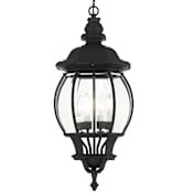 Livex Lighting Frontenac 4 Light 12" Wide Outdoor Taper Candle Pendant Textured Black