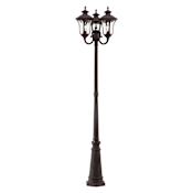 Livex Lighting Oxford 3 Light 87" Tall Outdoor Multi Head Post Light Bronze