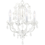 Livex Lighting Acanthus 4 Light 14" Wide Crystal Chandelier Antique White