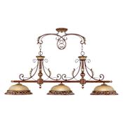Livex Lighting Villa Verona 3 Light 1 Tier Linear Chandelier Verona Bronze