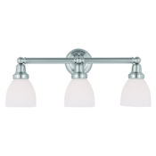 Livex Lighting Classic 3 Light Bathroom Vanity Light Brushed Nickel
