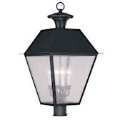 Livex Lighting Mansfield Post Light with 4 Lights Black