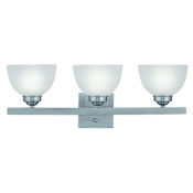 Livex Lighting 3 Light 300 Watt 24.75" Wide Bathroom Fixture with Satin Glass from the Somerset Collection Brushed Nickel