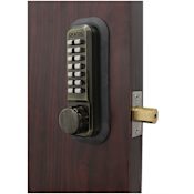 Lockey 2000 Series Keyless Entry Single Combination Mechanical Knob Set with Interior Thumb Turn Antique Brass