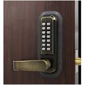 Lockey 2000 Series Keyless Entry Double Combination Mechanical Lever Set with Optional Passage Function Antique Brass