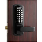Lockey 3000 Series Keyless Entry Single Combination Mechanical Lever Set with Optional Passage Function Jet Black Marine Grade