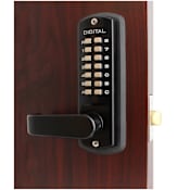 Lockey 3000 Series Keyless Entry Double Combination Mechanical Lever Set with Optional Passage Function Jet Black Marine Grade