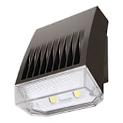 Lumark Crosstour Single Light 11" Tall LED Commercial Wall Pack with 208-277V Photocontrol and Refractive Lens - 81W Carbon Bronze