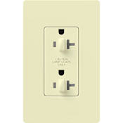 Lutron Claro 20A Dual Dimming, Tamper Resistant Duplex Outlet Almond