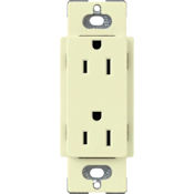 Lutron Claro 15A Tamper-Resistant Duplex Outlet Almond