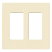 Lutron Claro Double Gang Designer Wall Plate Almond