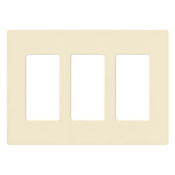 Lutron Claro Triple Gang Designer Wall Plate Almond