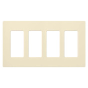Lutron Claro Quadruple Gang Designer Wall Plate Almond