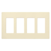 Lutron Claro Four Gang Designer Wall Plate Almond
