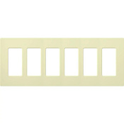 Lutron Claro Six Gang Designer Wall Plate Almond