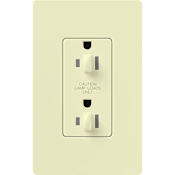 Lutron Architectural 125 Volt 15 Ampere Dual Dimmable Tamper Resistant Receptacle Almond