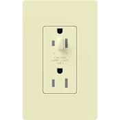 Lutron Architectural 15A Half-Dimming, Tamper Resistant Duplex Receptacle Almond