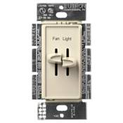 Lutron Skylark 120 Volt 300 Watt 1.5 Ampere Single Pole Dual Slide to Off Dimmer and Quiet 3 Speed Fan Control Almond