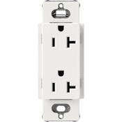 Lutron Claro 20 Ampere Duplex Decorator-Style Outlet Architectural White