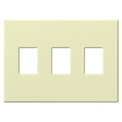 Lutron Architectural 3 Gang Wall Plate for Nova T Dimmers and Switches Almond
