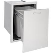 Lynx Ventana 20 Inch Wide Built-In Double Bin Trash Can with Sealed Framing Stainless Steel