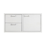 Lynx Sedona 42 Inch Wide Enclosed Double Drawers with Single Access Door Stainless Steel