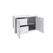 Lynx Grills 36 Inch Wide Built-in Outdoor Double Door Storage with Two Drawers Stainless Steel