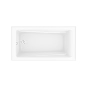 Maax Exhibit IFS 60" Three Wall Alcove Acrylic Soaking Tub with Left Drain, Overflow and Stain Resistant Surface White