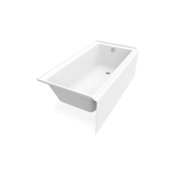 Maax Rubix 60" Three Wall Alcove Acrylic Soaking Tub with Right Drain and Overflow White