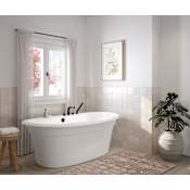 Maax Ella Sleek 66" Free Standing Acrylic Soaking Tub with Center Drain and Overflow White