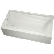 Maax Exhibit 66" Alcove Acrylic Soaking Tub with Left Hand Installation - Less Drain White