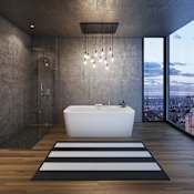 Maax Oberto 67" Free Standing Acrylic Soaking Tub with Center Drain and Overflow White