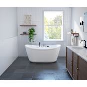 Maax Sonoma 58" Free Standing Acrylic Soaking Tub with Center Drain and Overflow White