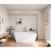 Maax Renata 67" Free Standing Acrylic Soaking Tub with Center Drain and Overflow Matte White