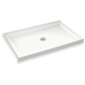 Maax B3Round 47-7/8" x 33-7/8" Rectangular Shower Base with Double Threshold and Center Drain White