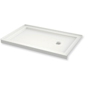 Maax B3Round 59-7/8" x 29-7/8" Rectangular Shower Base with Single Threshold and Left Drain White
