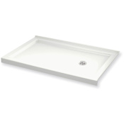 Maax B3Round 59-7/8" x 29-7/8" Rectangular Shower Base with Double Threshold and Right Drain White