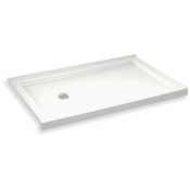 Maax B3Round 59-7/8" x 31-7/8" Rectangular Shower Base with Double Threshold and Left Drain White