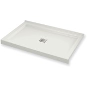 Maax B3Square 47-7/8" x 33-7/8" Rectangular Shower Base with Double Threshold and Center Drain White