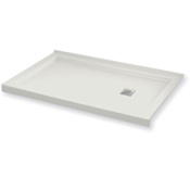 Maax B3Square 59-7/8" x 29-7/8" Rectangular Shower Base with Double Threshold and Right Drain White