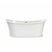 Maax Elina 66" Free Standing Acrylic Soaking Tub with Rear Drain and Overflow White
